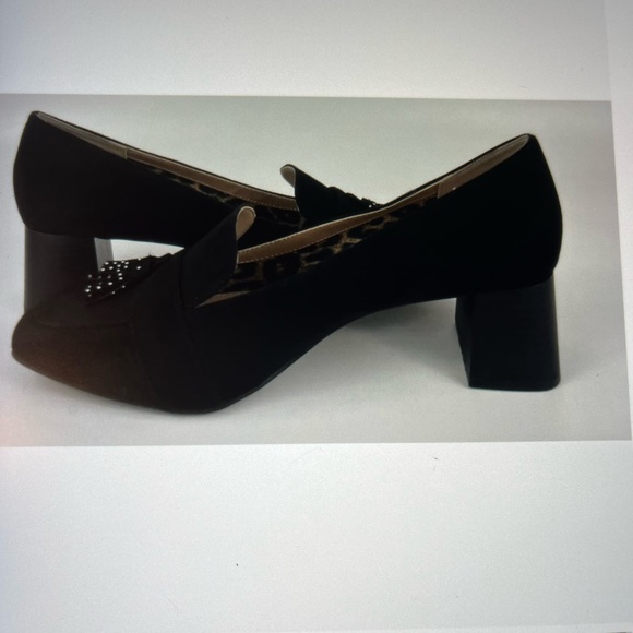 Kelly & Katie Black Microsuede Heel Loafer Tassel Shoes SIZE 6M. NWOT - Picture 7 of 12